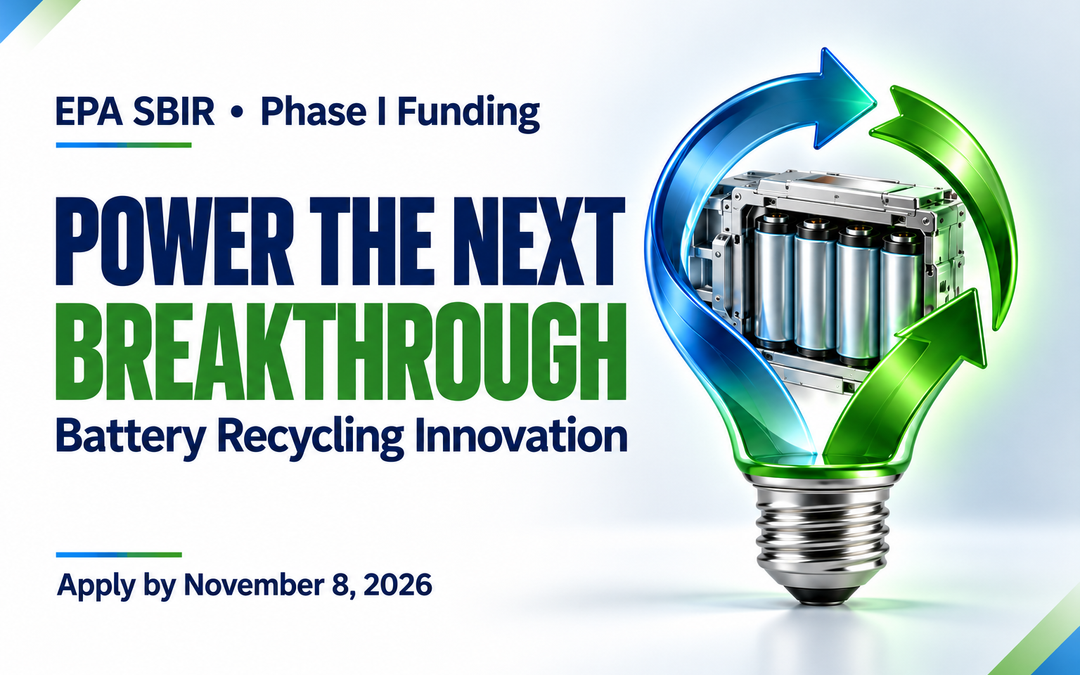 EPA Small Business Innovation Research (SBIR) Phase I grant solicitation is open